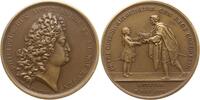 Frankreich, Königreich Bronzemedaille Ludwig XV., v. Du Vivier, auf den Besuch von Peter dem Großen in Paris -