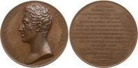 Frankreich, Königreich Große Bronzemedaille Karl X., 1824 - 1830, von Gayrard und de Puymaurin, Gelöbnis auf die Verfassung -