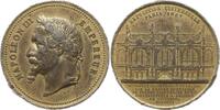 Frankreich, Kaiserreich, Paris, Stadt Vergoldete Zinnmedaille Napoleon III., 1852-1870, Signaturen C.T. und Borrel, Exposition Universelle -
