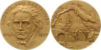 Berühmte Personen - Musiker und Komponisten Vergoldete Bronzemedaille v. Calico, Barcelona, auf Ludwig van Beethoven, 1770 - 1827 -