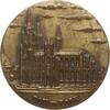 Köln, Stadt Große einseitige Weißmetallmedaille Anfertigung als Taschenspiegel aus Leichtmetall, Domansicht -