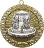 Köln, Stadt Einseitiger vergoldeter Karnevalsorden 25 Jahre Willi Ostermann Gesellschaft 1967, aufges. Plakette und 14 Glassteine -