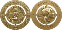 Köln, Stadt Vergoldete Bronzemedaille Auszeichnung der Sporthochschule Köln, verliehen an Willi Haneke, 1915 - 2008 -