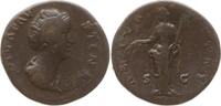 Römische Kaiserzeit Sesterz Faustina I, Diva, Ceres steht n.l., hält Kornähren und Fackel -