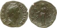 Römische Kaiserzeit As Faustina I, Diva, Vesta steht n.l. hält Palladium und Fackel -
