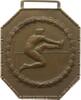 Bayern Einseitige tragbare Bronzeplakette v. C. Poellath, Schrobenhausen, Jugendstil, Sportauszeichnung, Hochsprung -