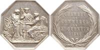 Frankreich oktogonale Silbermedaille Chambre de Commerce de St. Quentin, Aisne, Signatur Caqué -