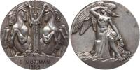 Frankreich, 3. Republik Versilberte Bronzemedaille v. Édouard Pierre Blin, 1877 - 1946, Art Deco Medaille, verliehen an G. Moziman -