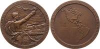 Uruguay, Stadt Montevideo Große Bronzemedaille v. Vanmaro, Congreso Panamericano de Ferrocariles, Amerikakarte, Dampflok -