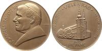 Tschechoslowakei, Mähren Große Bronzemedaille v. J. Uprka, a.d. Besuch von Papst Johannes Paul II. im Wallfahrtsort Velehrad -