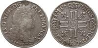 Frankreich, Königreich 1/2 Ecu aux 8 L Ludwig XIV., 1643 - 1715, Lyon -