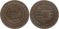 Brasilien 10 Reis Maria I., 1786 - 1816, Lissabon mit Gegenstempel portugiesisches Wappen -