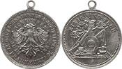 Tragbare vernickelte Zinkmedaille 1887 Frankfurt, Stadt von Zeiser, auf das IX. Deutsche Bundesschießen Sehr selten, sehr schön - vorzüglich, mit...