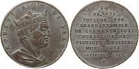 Versilberte Bronzemedaille o.J. (1745 - 1750) Frankreich, Königreich v. Dassier, Genf, Suite Rois de France, Nr. 36, Robert, 971 - 1031 Sehr schö...