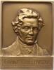 Einseitige Bronzeplakette o.J. (1900 - 1910) Berühmte Personen - Schriftsteller und Dichter v. Mayer und Wilhelm, Stuttgart, auf Franz Grillparze...
