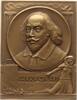 Einseitige Bronzeplakette o.J. (1900 - 1910) Berühmte Personen - Schriftsteller und Dichter v. Mayer und Wilhelm, Stuttgart, auf William Shakespe...