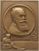 Berühmte Personen - Schriftsteller und Dichter Einseitige Bronzeplakette v. Mayer und Wilhelm, Stuttgart, auf Hermann Sudermann, 1857 - 1928 -