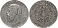 Kaiserreich Deutschland, Großherzogtum Baden 5 Mark Friedrich I., 1856 - 1907, A ohne Querstrich -