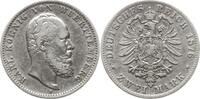 Kaiserreich Deutschland, Königreich Württemberg 5 Mark Karl, 1864 - 1891 -