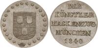Bayern, Königreich, München, Stadt Miniatur - Bronzejeton, versilbert Ludwig I., 1825 - 1848, Künstler Maskenzug zum Albrecht Dürer Fest, Auswurfmünze -