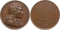 Frankreich, Königreich Bronzemedaille Suite Durand, v. Caqué, auf den Schriftsteller Jean de la Fontaine, 1621 - 1695 -