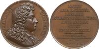 Frankreich, Königreich Bronzemedaille Suite Durand, v. Caqué, auf den englischen Dichter William Congreve, 1670 - 1729 -