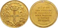 Frankreich, 3. Republik Vergoldete Zinnmedaille Commune de Marseille, 5. April: Les fédérés de Marseille sont vaincus -