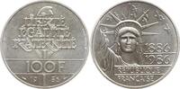 Frankreich, 5. Republik 100 Francs Piedfort 100 Jahre Freiheitsstatue New York, Dickabschlag -