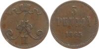 Finnland 5 Penniä Alexander II. von Russland, 1855 - 1881 -