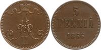 Finnland 5 Penniä Alexander II. von Russland, 1855 - 1881 -