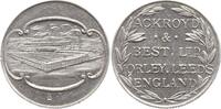 Großbritannien, Yorkshire, Leeds Kleine Aluminiummedaille Jeton/Token der Firma Ackroyd & Best in Morley, Leeds, Ansicht Firmengebäude -