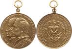 Deutschland, Kaiserreich, Preußen, Königreich Vergoldete tragbare Bronzemedaille Wilhelm II., a.d. 100 Jahrfeier des 2. Westfälischen Husaren-Regimentes No. 11 -