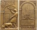 Frankreich, 3. Republik Bronzeplakette von Contaux, 3. Preis Hundeausstellung, Société Canine du Midi -