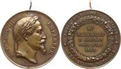 Frankreich, Kaiserreich, Dijon, Stadt Tragbare Bronzemedaille Napoleon III., v. Barre, Preis der regionalen Weinbauausstellung -