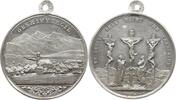 Bayern, Oberammergau, Stadt Tragbare Zinnmedaille von Drentwett und Peter, Passionsspiele -