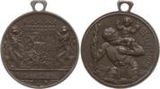 Bayern, Königreich Tragbare Zinngussmedaille Wappen zwischen 2 Löwen / St. Christophorus trägt das Jesuskind über einen Fluss -