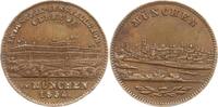 Bayern, Königreich, München Kleine Bronzemedaille Maximilian II. Joseph, 1848 - 1864, Industrieausstellung, Stadtansicht -