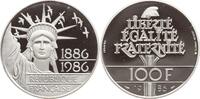 Frankreich, 5. Republik 100 Francs, Piedfort 100 Jahre Freiheitsstatue New York, Dickabschlag -
