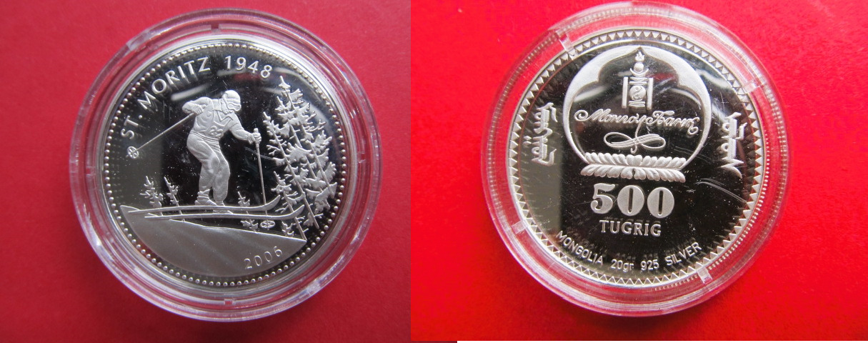 Mongolei 500 Tugrig 2006 Mongolia - silver - scarce - Olympic