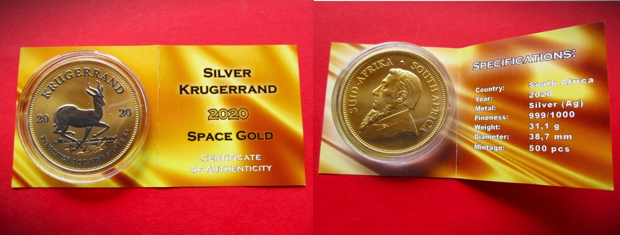 S Dafrika Krugerrand Kr Gerrand Rand Silver Oz Springbok Edition Space Gold