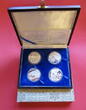 China 4 x 5 Yuan 1997 Serie - 4er Set Seidenstraße Satz Silber - Silk Road - 3. Ausgabe PPmin.berührt in Kapsel, im Holzetui + Zertifikate +