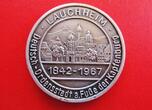 Lauchheim / Baden-Württemberg Medaille 1967 Silber? - 125 Jahre Postamt Lauchheim - Deutsch-Ordensstadt a.F.d. Kapfenburg