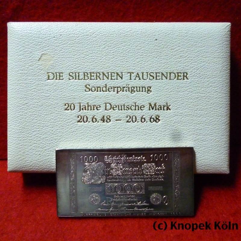 BRD Silberbarren Silberner Tausender 1968 Die Silbernen Tausender brd-silberbarren-silberner-tausender-1968-die-silbernen-tausender
