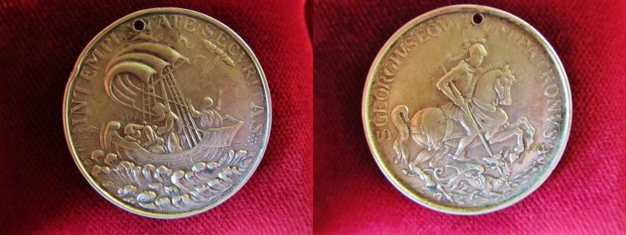 Religion Georgsmedaille O J Saint George Medal Commemorative Coin St George Ship In Storm Ss Rdf Gelocht Ma Shops