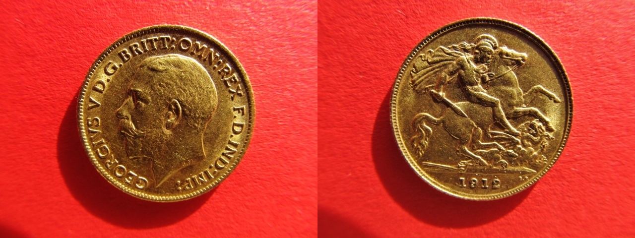 1 2 Sovereign 1912 Grossbritannien Great Britain Gold 1 2 Sovereign 1912 Grossbritannien Great Britain Gold Coin Vf Ef