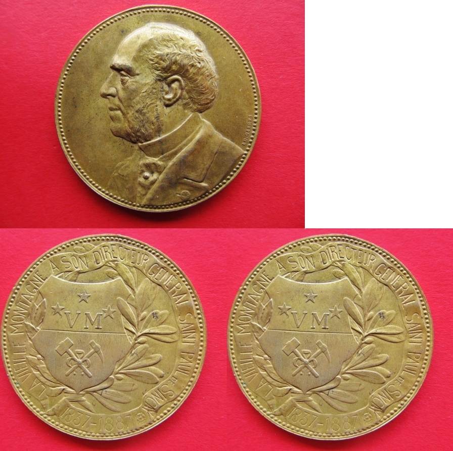 Belgien Saint Paul De Sincay Medaille 17 Bronze Vergold Firmenjubilaum La Vielle Montagne Mine Bergbau Ausbeute Vf Ef Ma Shops