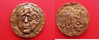 Böll, Heinrich große Medaille Kupfer - auf den in Köln geborenen Schriftsteller - Kölner Dom - selten