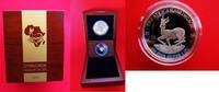 Gabun Springbock Dedication Set Gold & Silber - 1000 Francs Silber & 3000 Francs Gold Springbok Piedfort 1g!! -