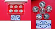 Turks & Caicos Inseln Serie, 6 x 20 Crowns 20 Crowns Silver Series 1992 + 1993 - Olympic Games 1994 Lillehammer - scarce -