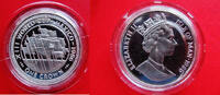 Insel Man / Isle of Man 1 Crown Silver Crown 1986 - Flags - World Cup Mexico 1986 - Soccer - Football -
